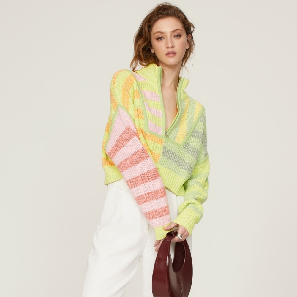 Staud Cropped Hampton Sweater Size Small